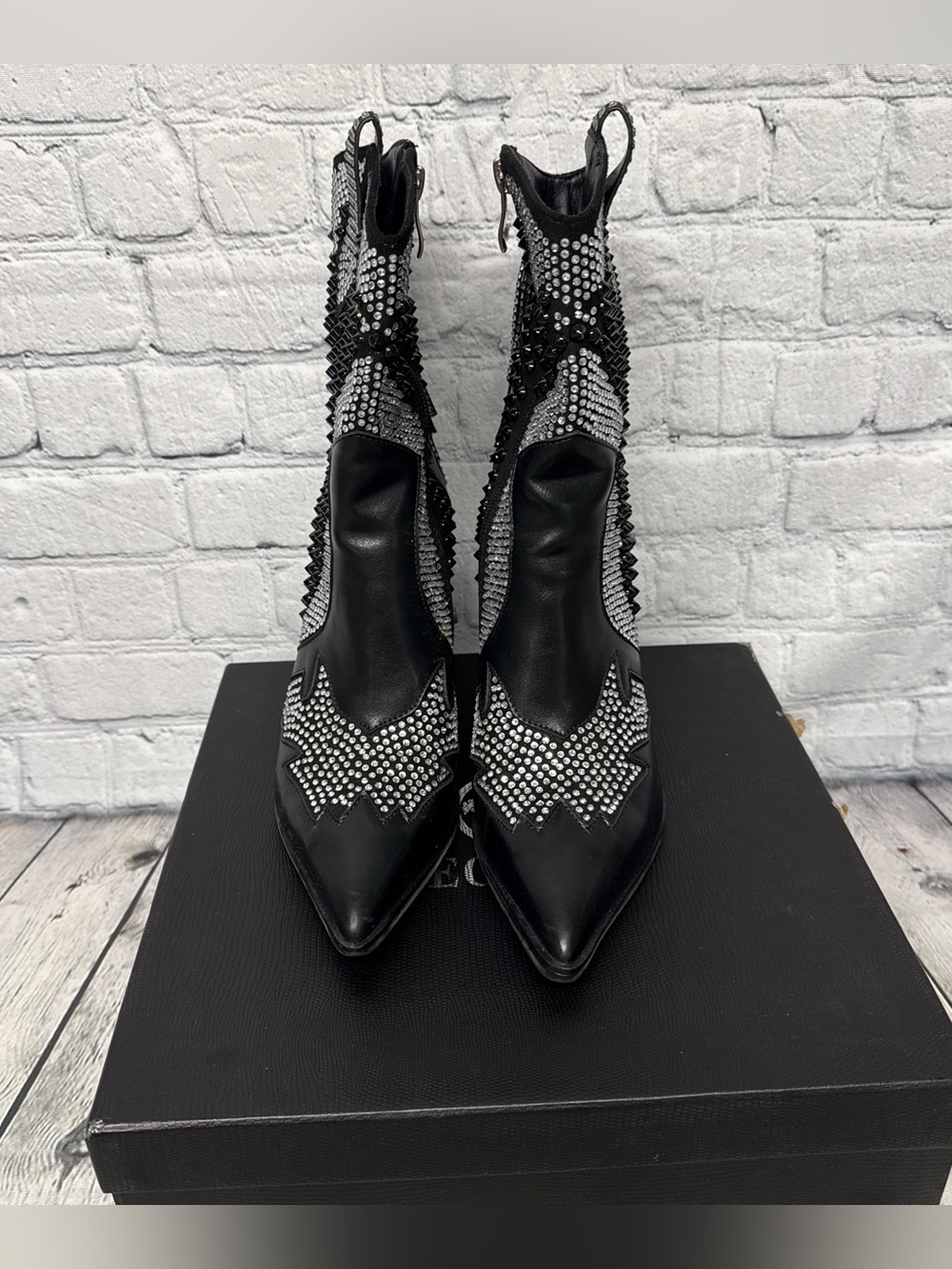 Becknad Rhinestone Cowboy Booties - Picture 6 of 9